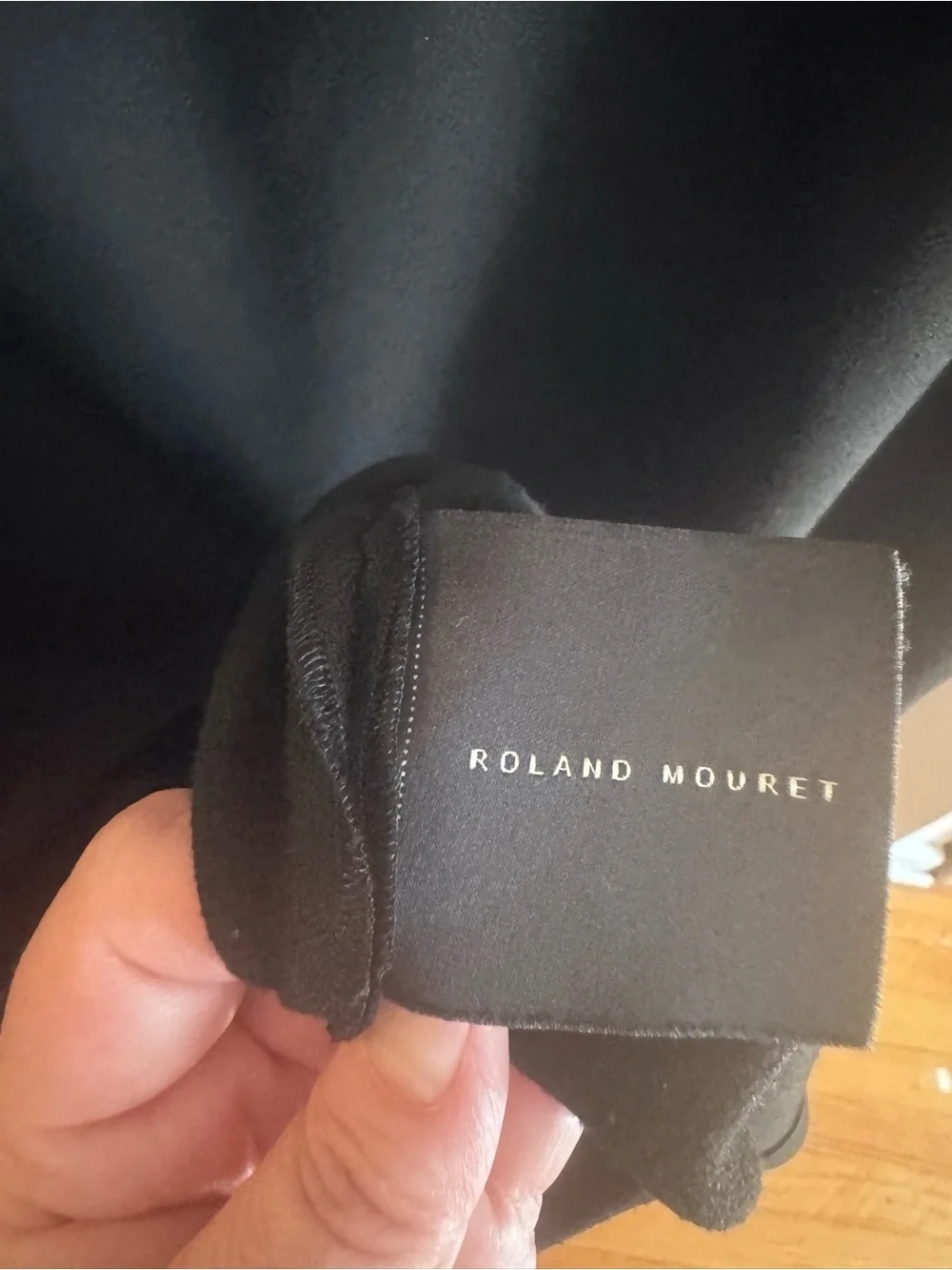 Roland Mouret Black Long Sleeve Draped Neck Dress - Picture 9 of 14